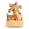 Wooden Material Rotatable Music Box Rotating Carousel Hand-cranked Music Box  Birthday Gift