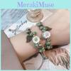Chic And Ceramic Rope Floral Handcrafted Bracelet In Trendy Summer Aesthetic For Women