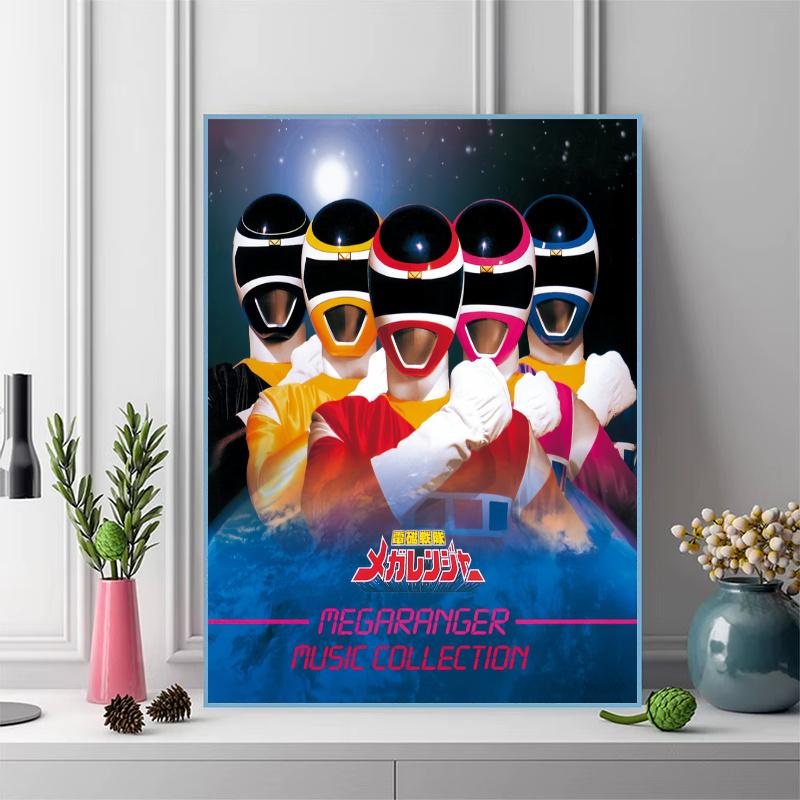 Super Sentai Hero Squad Pattern  3pcs 100% Round Full Drill 5D DIY Diamond Painting Embroidery Cross Stitch Rhinestone Décor