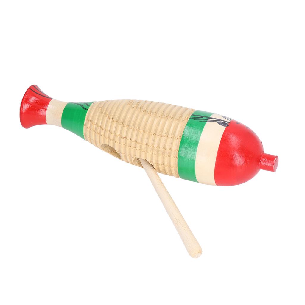 Wooden Guiro Percussion Instrument Fish Shaped Early Education Tool Gift for Kids Children