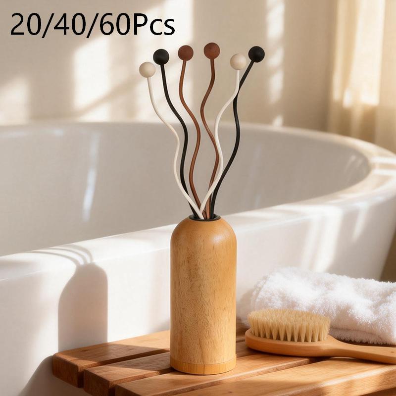 Wooden Bead Wave Shaped Rattan Reed Diffuser Sticks Replacement Refill For Home Fragrance Aromatherapy Office Home Decor