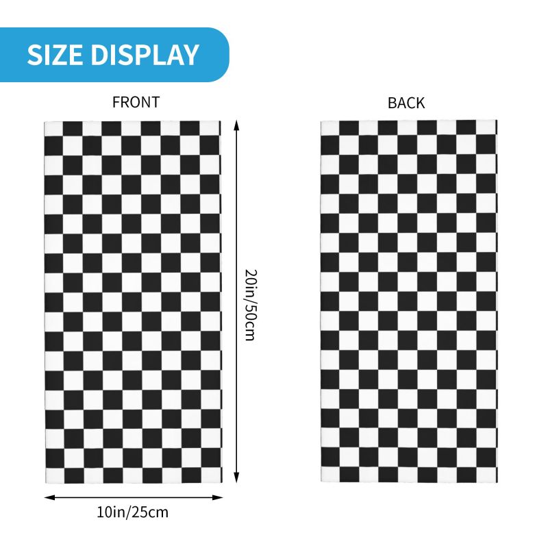 Geometric Checkered Plaid Pattern Bandana Neck Warmer Women Men Winter Hiking Camping Tube Scarf Gaiter Motorcycle Face Cover