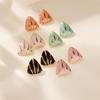 Colored Geometric Triangle Oil‑Drop Stainless‑Steel Women Earrings, New‑Chinese‑Style Niche Personality Ear Jewelry