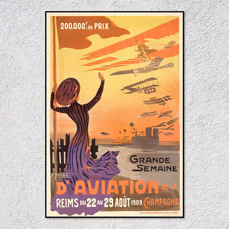 Retro Airways Flights Poster Vintage Aviation Wall Art Print Flying Machines Canvas Painting Pictures for Home Decoration