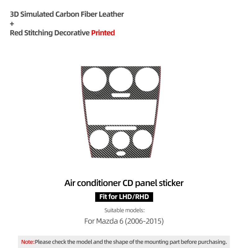 Betterhumz For Mazda 6 2006-2015 Made of Alcantara Center Console Air Outlet Radio Trim Stickers Tuning Car Interior Accessories