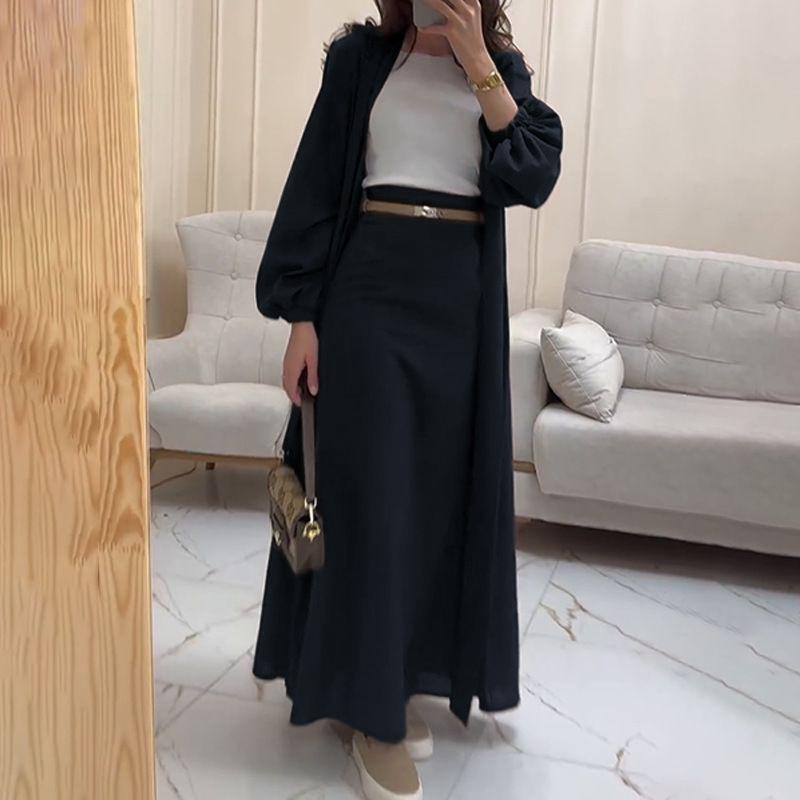 

2025 Spring European-American V-Neck Long Sleeve Casual Two-Piece Set Medium