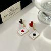 Creative Poker Heart Shape Pendant Earrings For Women Fashion Ace Card Dangle Earrings Party Grils Earrings Jewelry Gifts