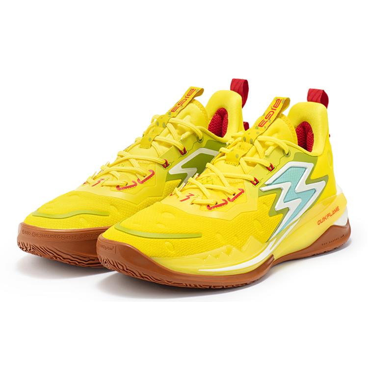 361 Big3 3.0 Pro SpongeBob Cushioning Slip Resistant Abrasion Resistant Coverage Low top Basketball Shoes Men's Yellow 672311106F-1