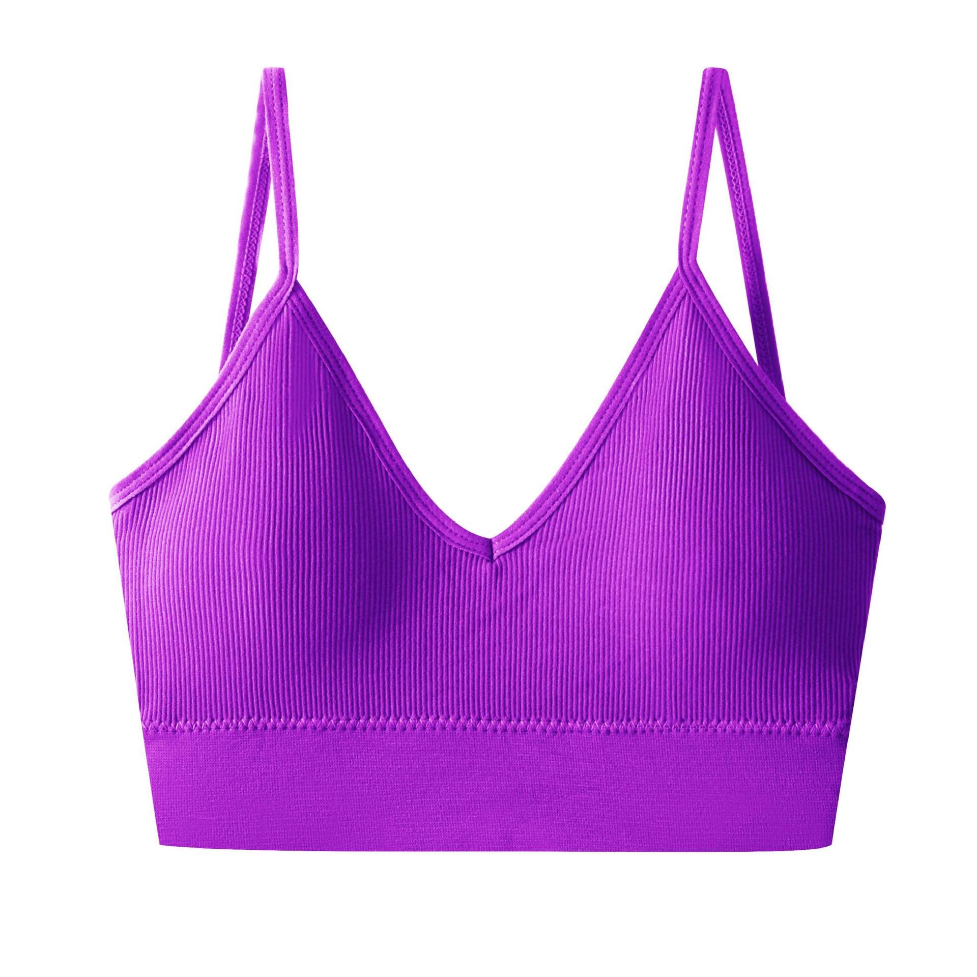 

Seamless U-back large size base sling vest female sexy beautiful back anti-light tube top chest cross XXL фіолетовий