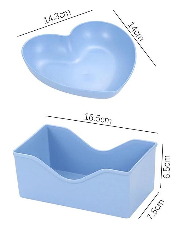 WIKHOSTAR 5pcs/set Heart-shaped Creative Plate Cake Plate With Tray Bone Dish Dried Fruit Snack Plate Candy Plate Container Snack Plate