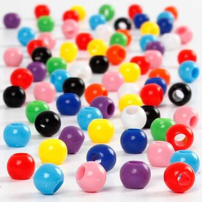 Round Plastic Beads - CREOTIME - Ref 618310 - Large Hole - 10 Colors