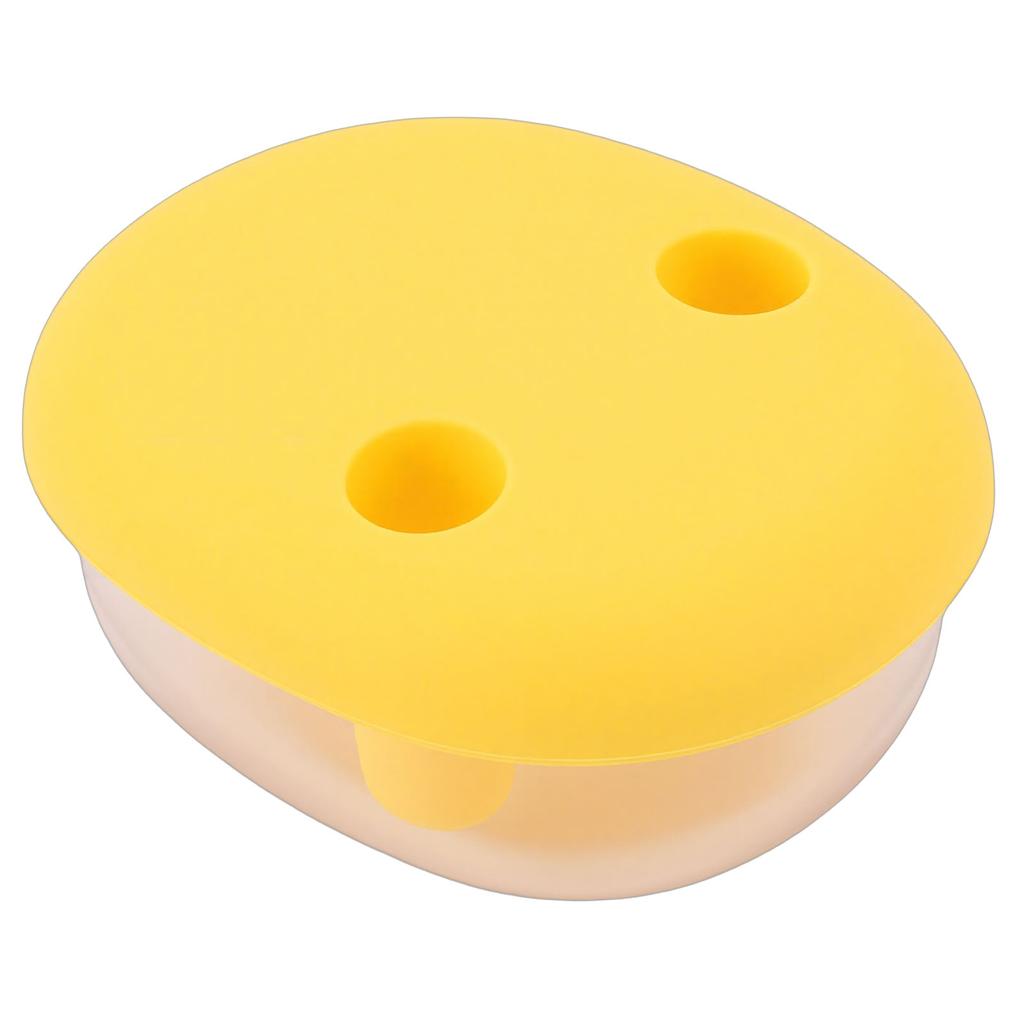 2 in 1 No Mess Snack Container   Proof Food Storage Snack Box with Finger Lid Keep Hands Clean Yellow