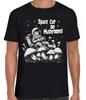 Space Cat On Mushrooms Weird Humorous Hilarious Funny Gift Black T Shirt 392