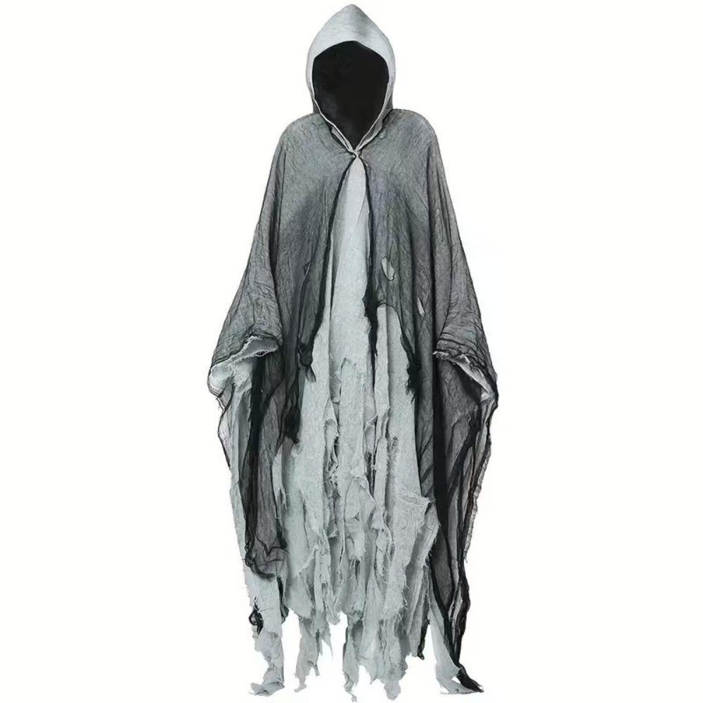 

New Design with Oversized Hood Halloween Hooded Cloak Vintage Black Color Overcoats Cosplay Props