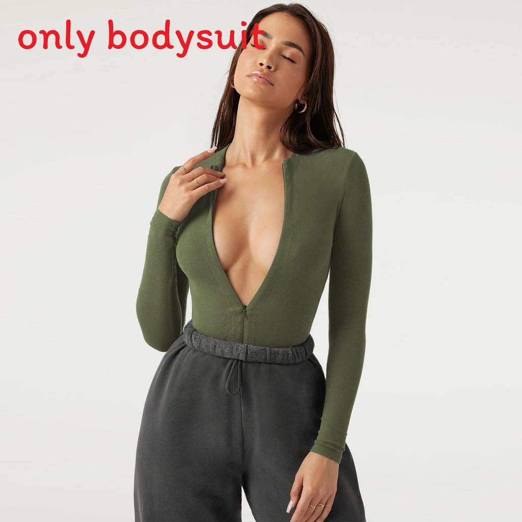 European Style Knit Bodysuit With Zipper Short Pants For Streetwear Fashion Women