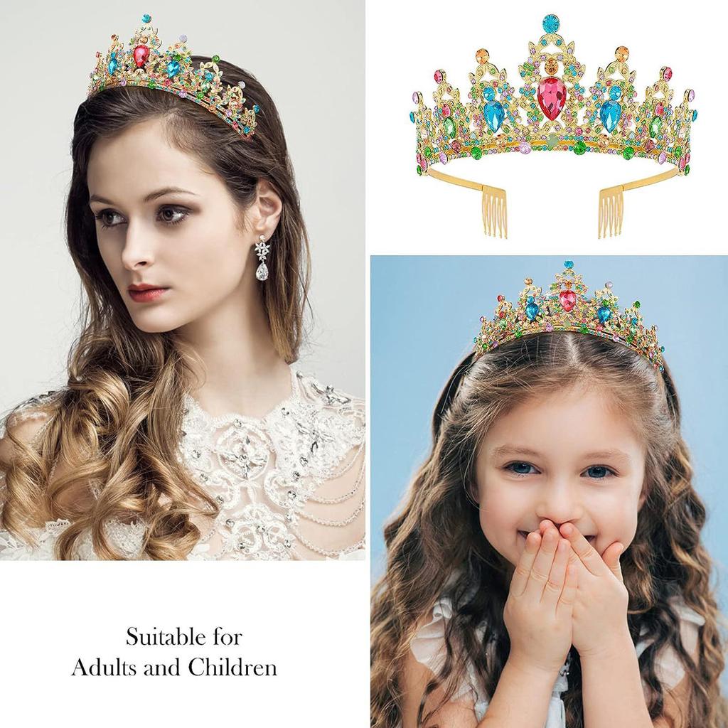 Birthday Crown with Sash for Women Girls Birthday Party Rhinestone Tiara Shoulder Wrap Set Birthday Party Props Supplies