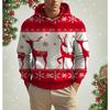 Men's 3D Print Christmas Graphic Hoodie Cute Santa Claus Pattern Loose Casual Comfortable Clothes Harajuku Style Kids Pullover