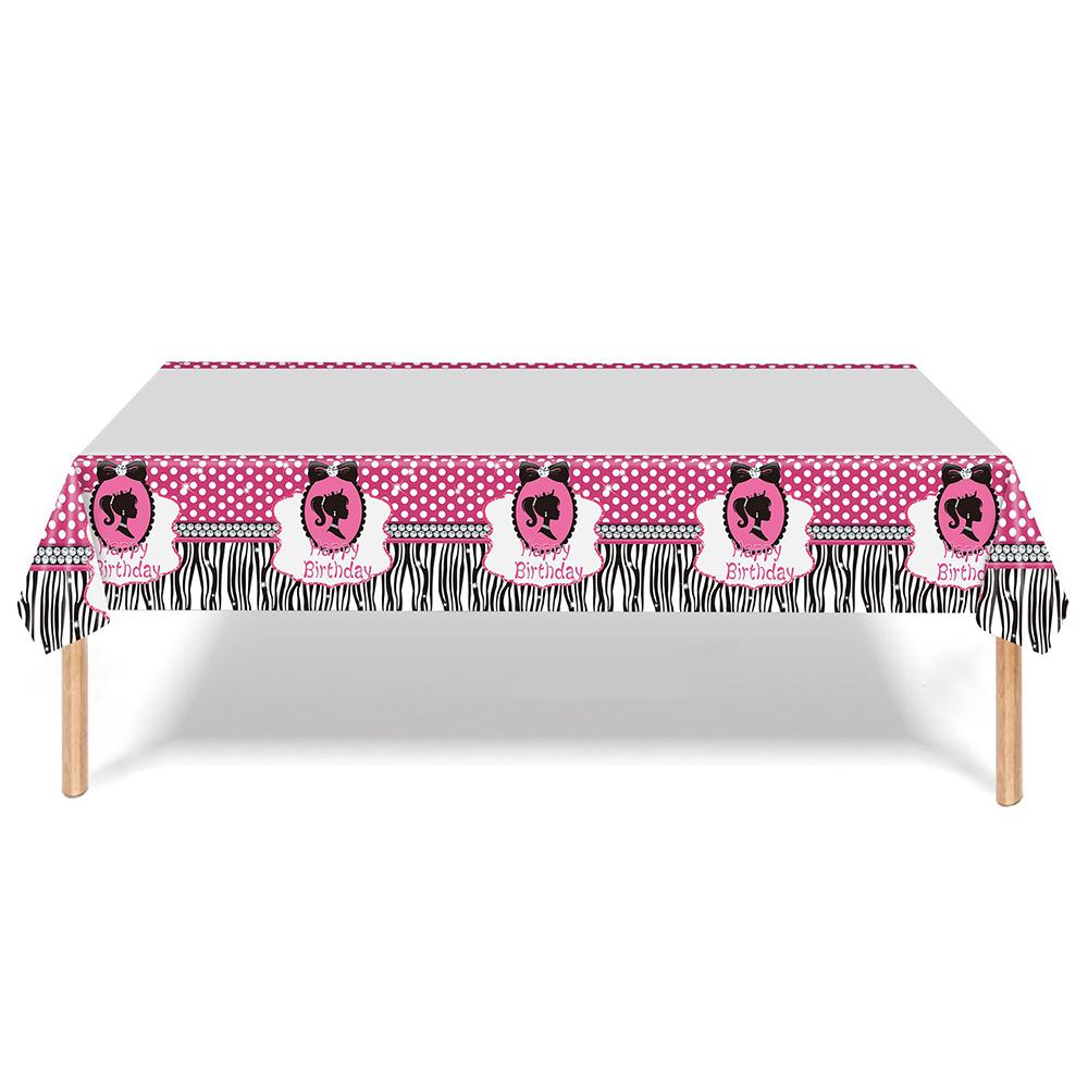 51pcs Barbie Birthday Party Supplies Include Plates Napkins Cups Tablecloth