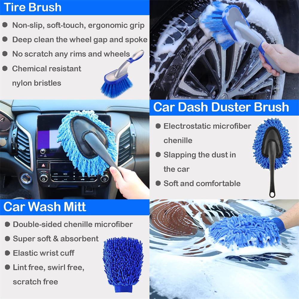 27PCs RV Car Wash Kit, Car Accessories, Cleaning Supplies, Car Cleaning Brush, Car Repair Kit, Car Repair Brush, Bathroom