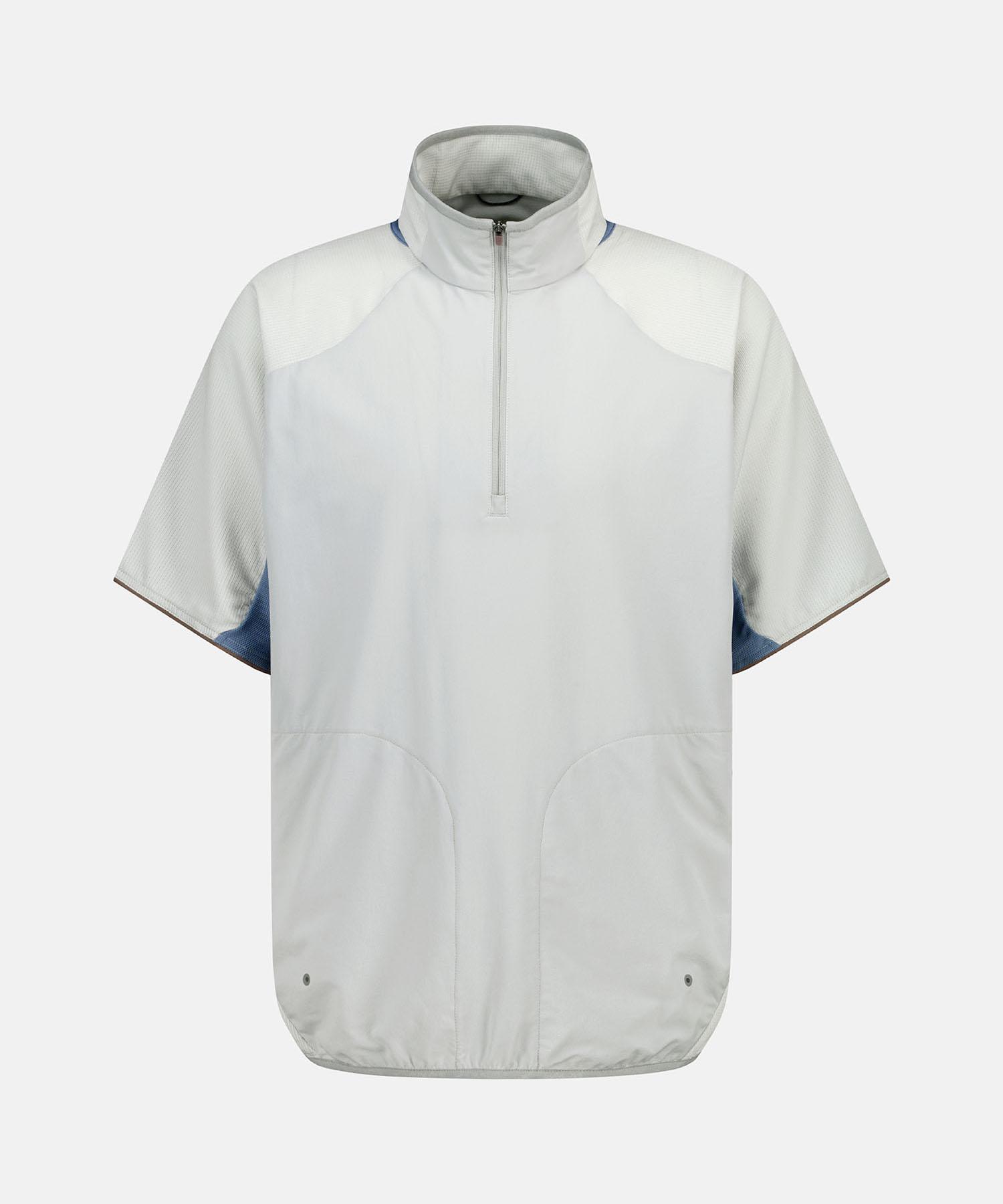 Sun Love Pace-Up S/S Half Zip Pullover Gray L
