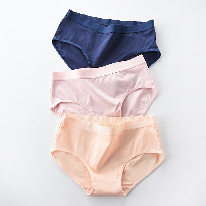 Summer Candy Color Japanese Style Mid-Waist Cotton Panties for Women