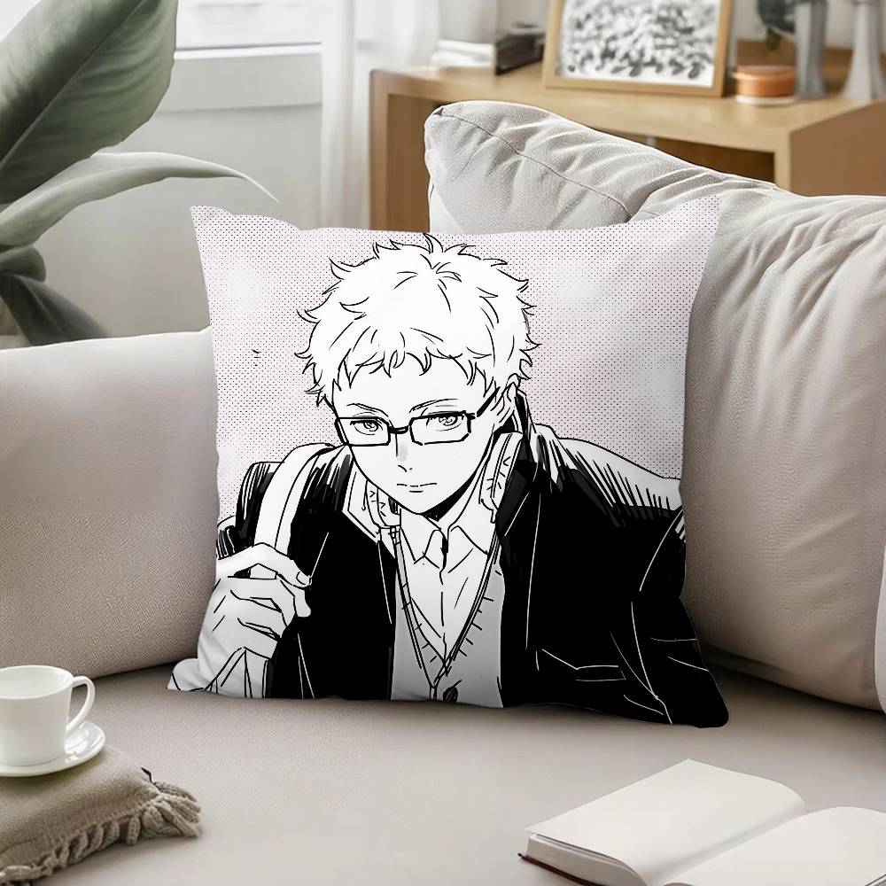 Cartoon Kei Tsukishima Throw Pillow Covers Pattern Cushion Cover Suitable For Sofa Bedroom Car Pillow Cover