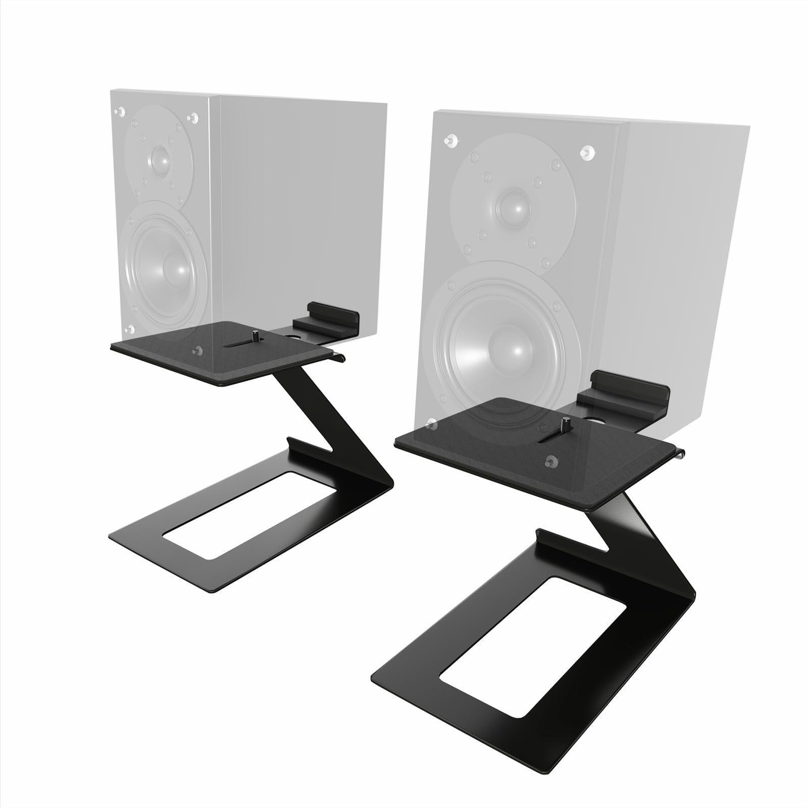 

WORLDLIFT Speaker Stands of Desktop Monitor Speaker 15cm Adjustable Fixed Top Plate Enhanced Silicone Maximum Load Capacity 10kg (Set 2) - Stands, чорний