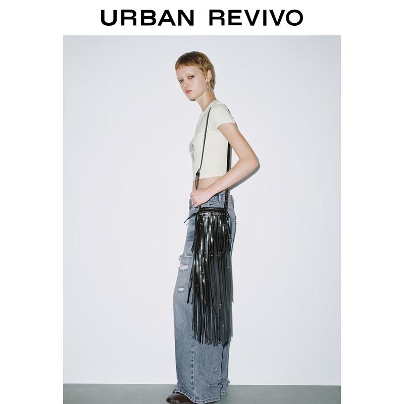 UR Women's Printed Slim Fit Crop Top T-shirt