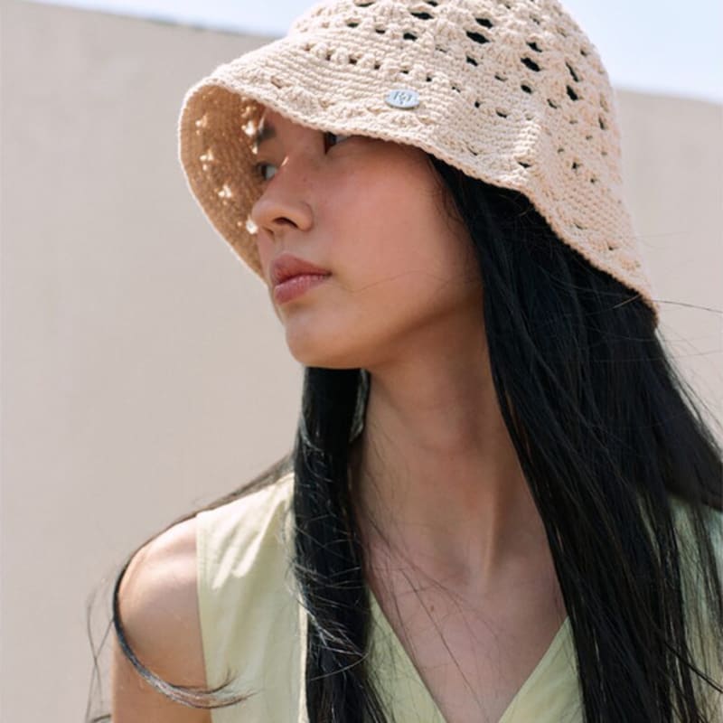 Kuho Plus Crochet Knit Bucket Hat Ivory (KE458BM010)