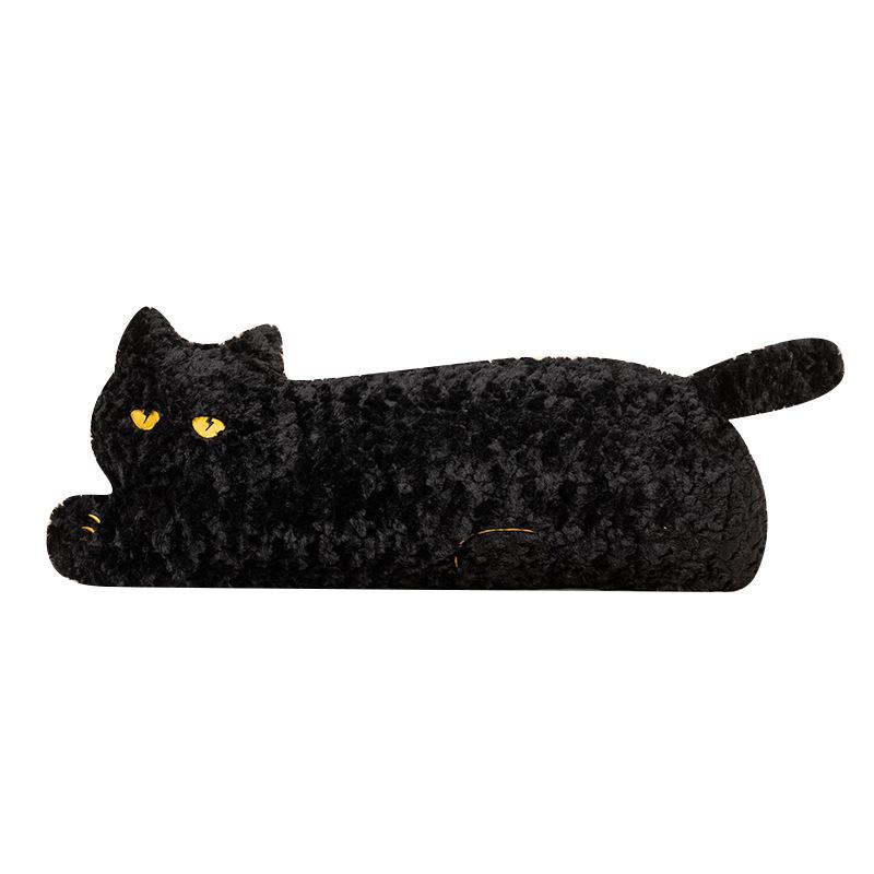 Creative Cartoon Corgi & Black Cat Animal Pillow - Long Lumbar Support Cushion for Sofa or Dorm