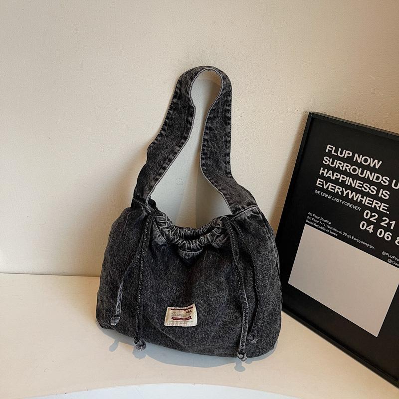 

Простая повседневная джинсовая модная сумка-ведро через плечо женская зимняя большая вместительная сумка-тоут для поездок на работу
