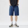 Korean Style Vintage Men's Jeans Summer Loose Male Wide Leg Knee Length Shorts New Washed Fashion Short Denim Pants