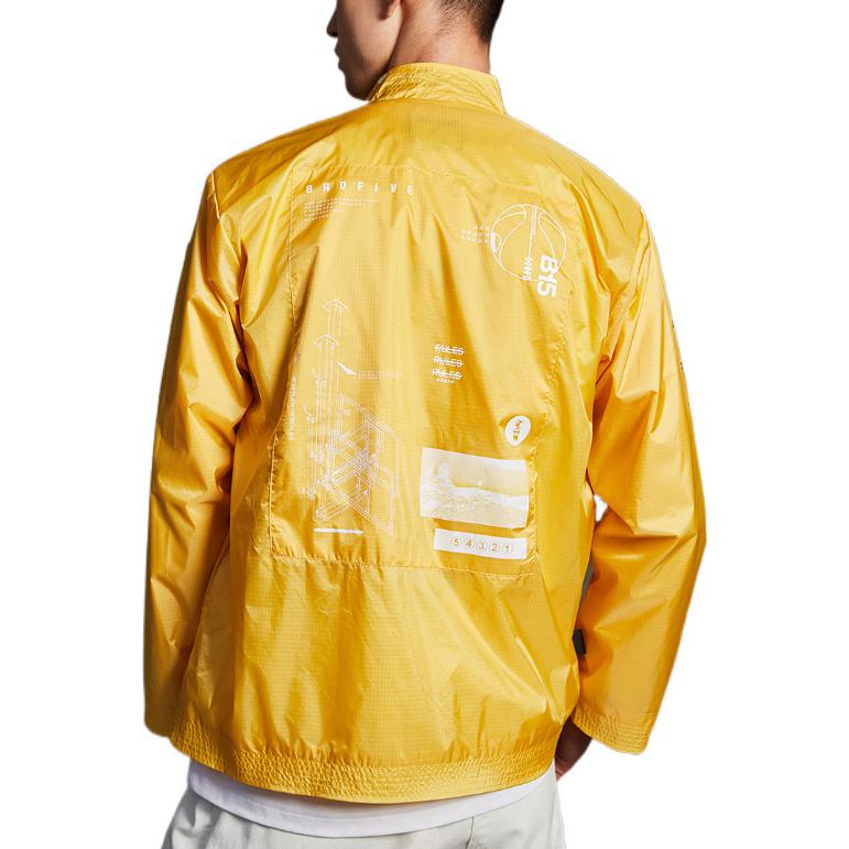 Li-Ning Badfive Serie Baloncesto Cárdigan Manga Larga Chaqueta Holgada Hombre Ropa Exterior Amarillo AJDQ145-2