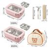 Picnic Portable Large Capacity Bento Lunch Box 1/2 Grids Leak-proof 304 Stainless Steel Food Container Microwave Safe