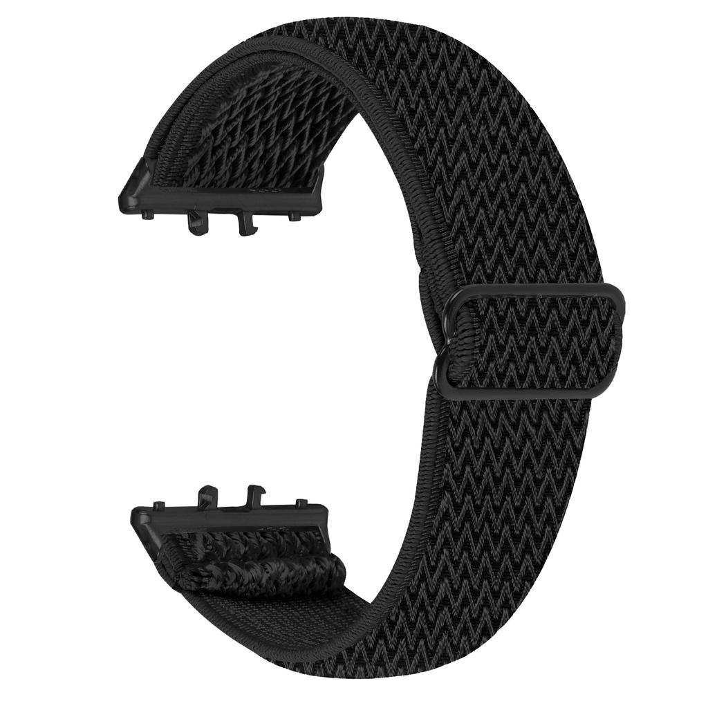 For Honor Watch X5 Watch Band Wave Pattern Nylon Woven Strap with Black Connector
