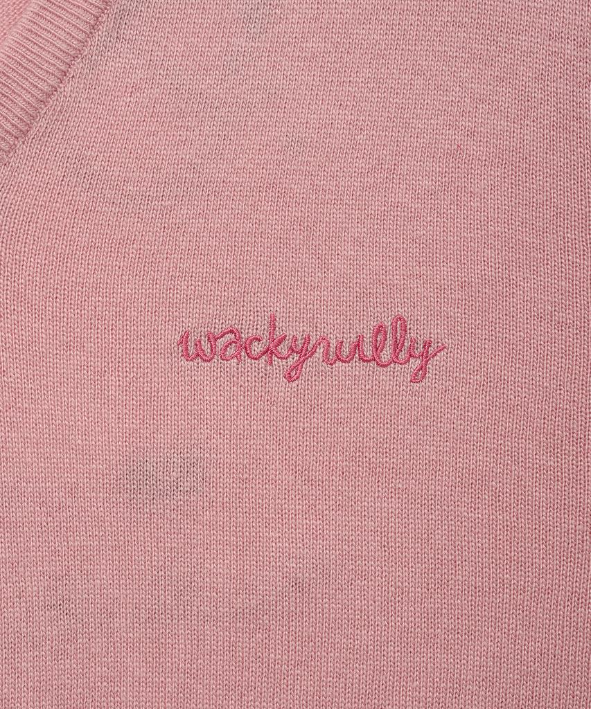 WACKY WILLY Women'S Kiki Embroidered V-Neck Pullover Knit Pink