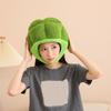 Green Brokkoli Headgear Plush Brokkoli Hat Novel Funny Brokkoli Caps Photography Props Halloween Party Cosplay Costume