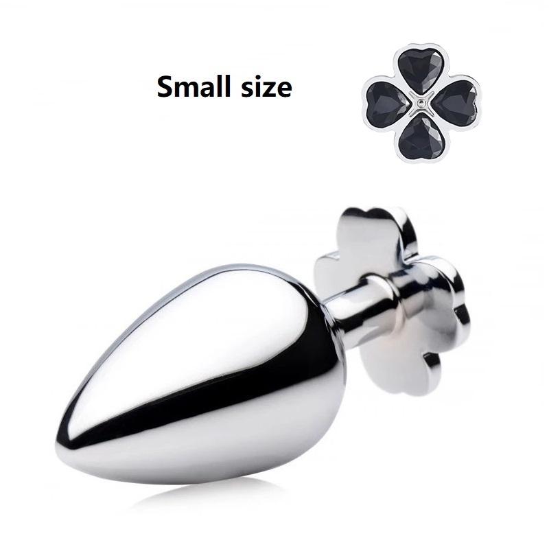 Nowy mały rozmiar czterolistna koniczyna metalowa analna zatyczka analna 12 kolorowych koralików jubilerskich kulki kegla silikonowe jaja seks zabawka dla mężczyzn i kobiet