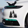 2 PCS Bigfoot Forest Scene Waterproof Vinyl DecaI Black Silhouette Stickers for Car Wall Laptop Removable Decorative Decals A-159