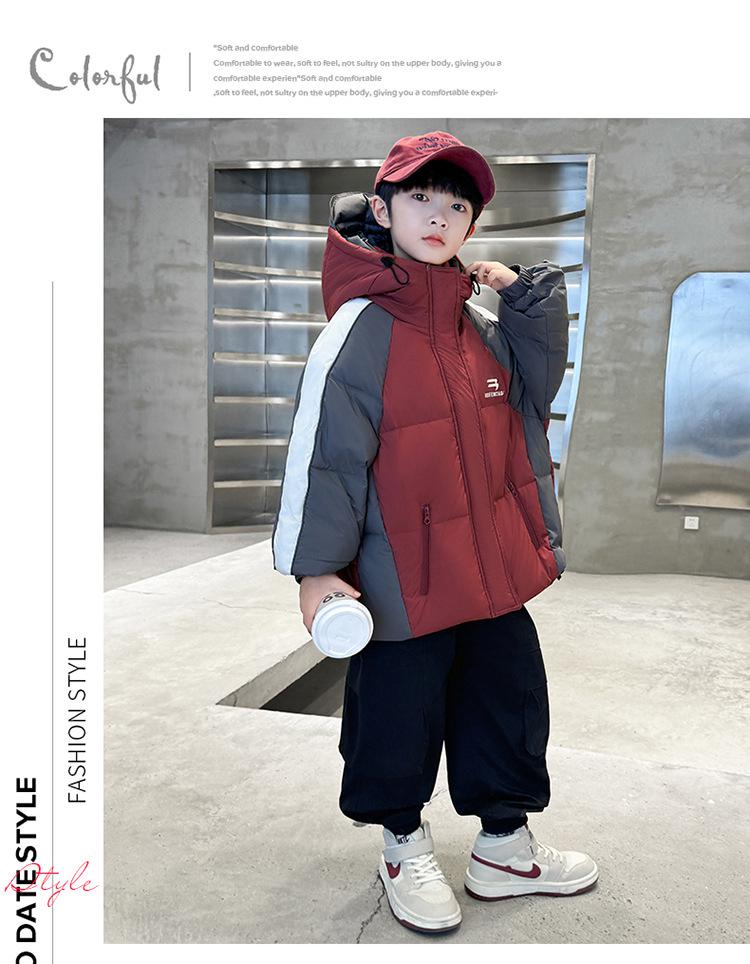 Boys' Winter Thickened Down Cotton Jacket 2025 - Fashionable Middle and Large Children's Warm Coat