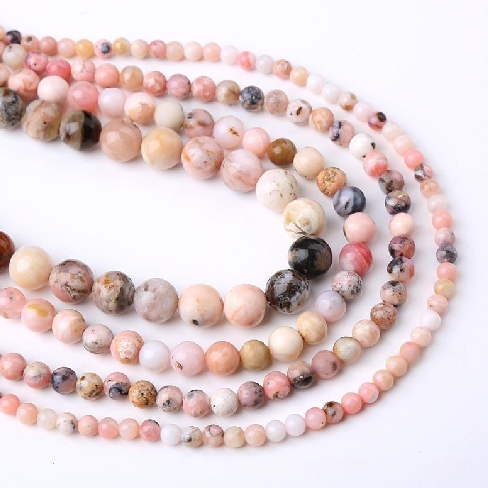 Pink Zebra Jasper Natural Stone Round Beads 15"Strand Smooth Loose Spacer Beads 4/6/8/10/12mm for Jewelry Making DIY Bracelets Charms Accessories