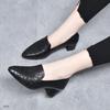Women's Pointed Toe Mid Heel Pumps Embroidered Office Work Shoes Fashion Wedge Dress Shoes