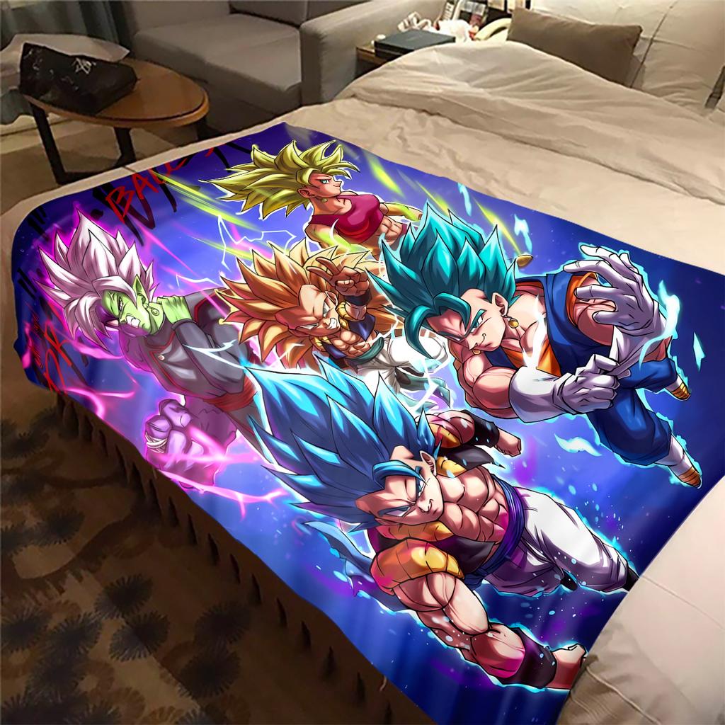 1 ks Flanelová deka s potiskem Dragon Ball Super, Vysoce kvalitní, Pro všechna roční období, Domácí dekorace, Teplo a pohodlí, Perfektní jako vánoční dárky