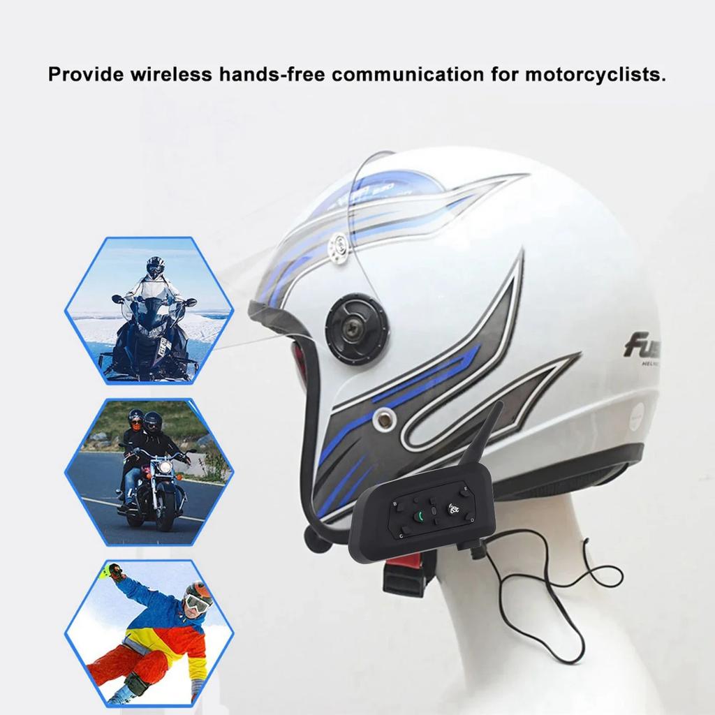 Motorcycle Bluetooth Intercom Intercom V6Plus‑1200 Motorcycle Helmet Wireless Bluetooth Intercom Hands  Headphone for 6 People
