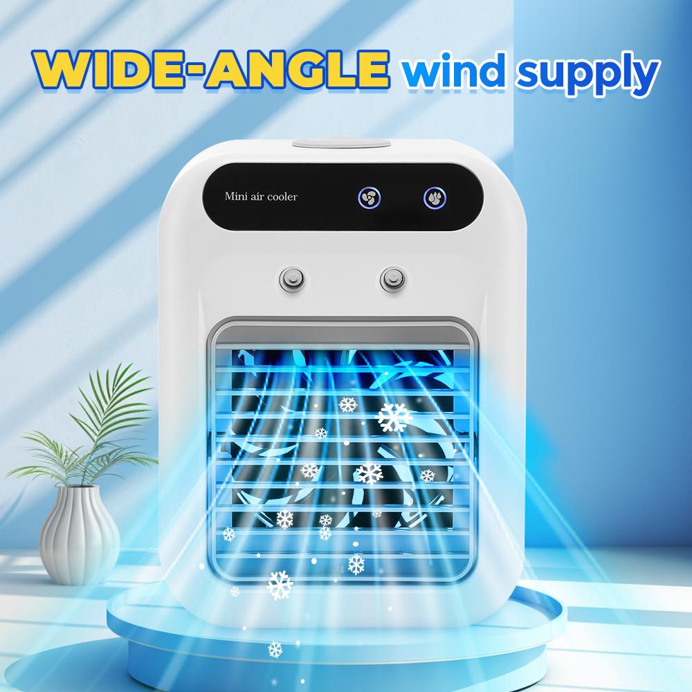 USB Charging Air Conditioner Mini Cooling Fan Desktop Air Cooler  Air Humidifier Double Spray Fan Summer Refrigeration Artifact