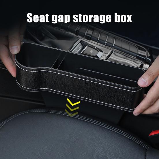 Car Seat Gap Filler Organizer Faux Leather Storage Box with Phone Slot Sunglasses Compartment RFID Protection Non-Slip Silicone Universal Car