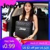For Jeep Car Storage Box Charging Gun Leather Bag Accessories For Jeep Grand Cherokee Wrangler JK Gladiator Compass Renegade