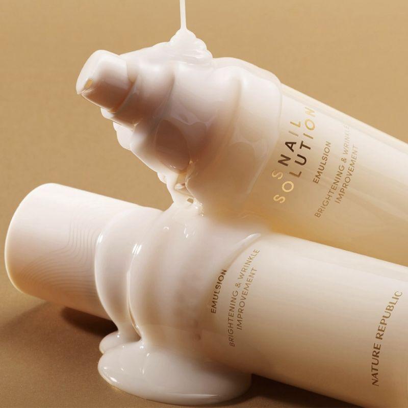 Nature Republic Snail Solution Skincare 2-Piece Set (Skin Booster 130ml + 31ml & Emulsion 120ml + 31ml) – Hydrating & Firming Korean Skincare Set