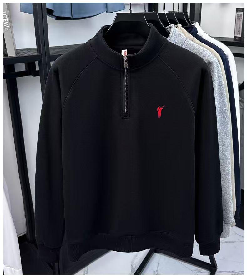 Herren Freizeit-Baumwoll-Hoodie mit halbem Reißverschluss und Stehkragen, Hochwertiges Gefühl, Herbst-/Winterkollektion