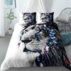 Oil Painting Animals Bedding Set Single Twin Double Queen King Cal King Size Bed Linen Set